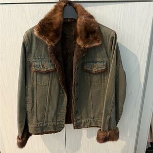 Real Fur Lined Denim Jacket